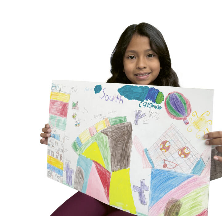 Kinderaugen blicken in die Zukunft