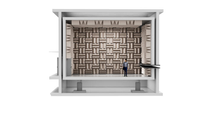 Völlig losgelöst: Um den Messraum von Körperschall und anderen Einflüssen zu ent ...