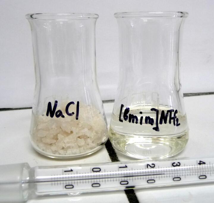 Ionic liquidsThe name suggests that ionic liquids (ILs) are salts (pictured at l ...