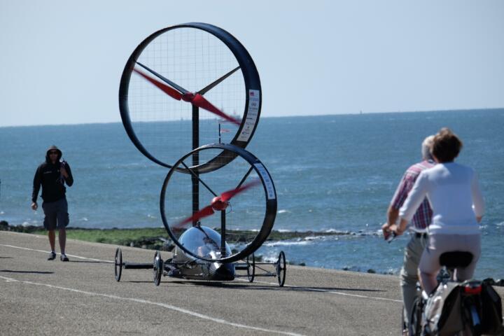 With the wind against the wind