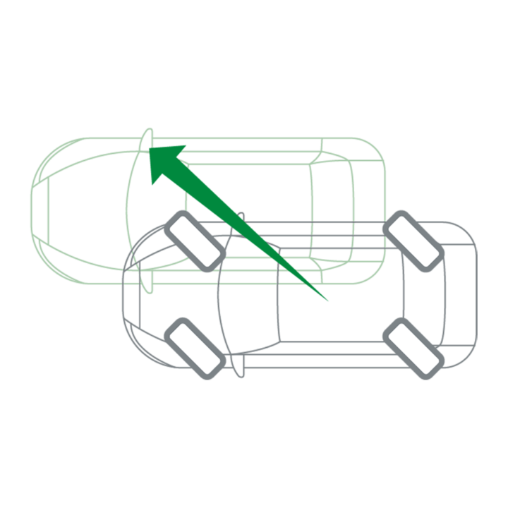 Traversal driving with a 45° steering angle on all wheels